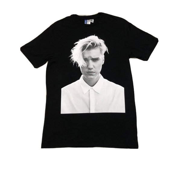 Justin Bieber Official Purpose Tour Black & White Graphic Concert T-shirt Small - Picture 1 of 6